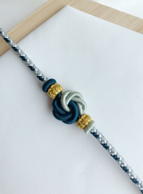 渐变手绳纯手工编织桃花手绳情侣闺蜜女生可穿饰品黄金酒红色藕粉