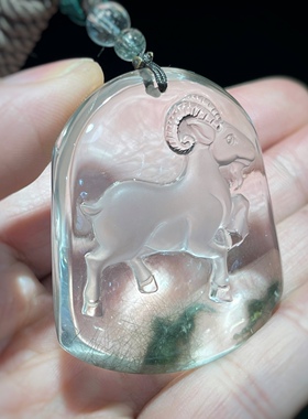 特色发晶幽灵水晶吊坠领头羊