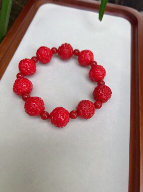 高端凤穿牡丹雕刻吉祥手链男女款时尚名族风手串转运手串礼物冷门