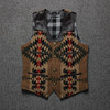 Navajo style cowhide vest western cowboy
