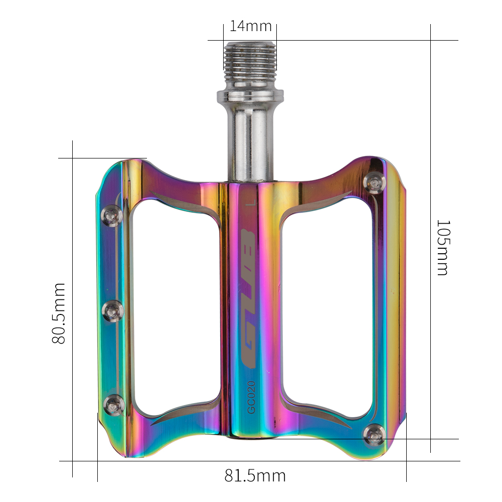 GUB GC020 电镀七彩炫彩自行车脚踏板铝合金山地公路车培林脚蹬子 - 图0