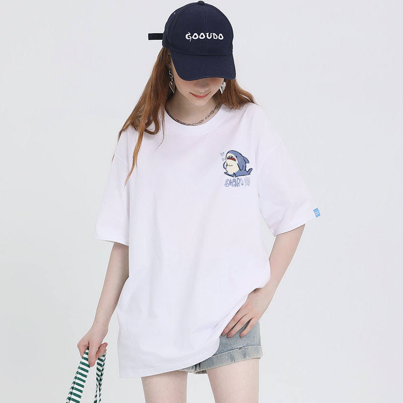 手绘卡通260g重磅纯棉t恤女宽松大码T百搭短袖上衣夏季新款设计感,淘宝优惠券,粉丝福利购,淘宝优惠卷