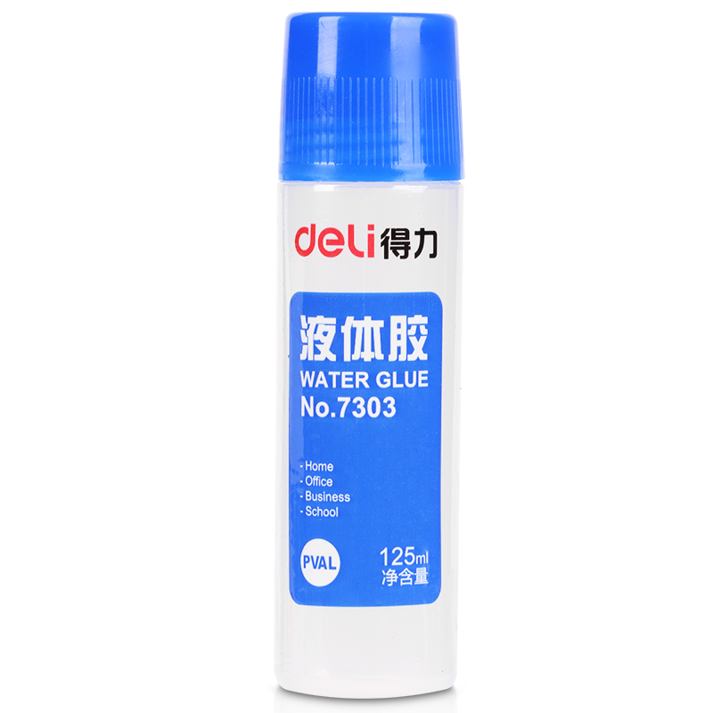 得力7303液体胶水透明125ml 通用学生手工胶粘贴胶水办公用品文具 - 图3