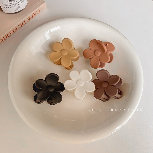 磨砂花朵抓夹高马尾爪夹固定神器后脑勺防塌发夹鲨鱼发卡夹子头饰 - 图2