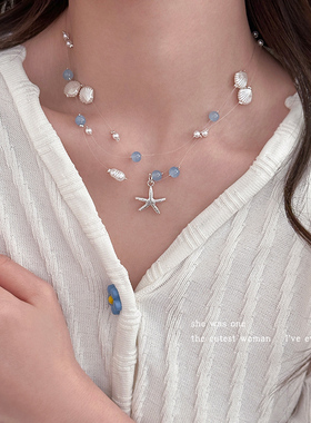 海星贝壳串珠项链女款2025新款