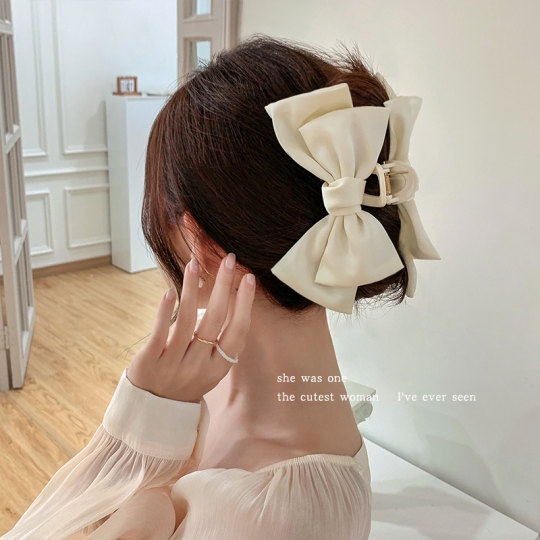 超大蝴蝶结抓夹可爱后脑勺发夹女大号鲨鱼发卡高级感夹子头饰发饰
