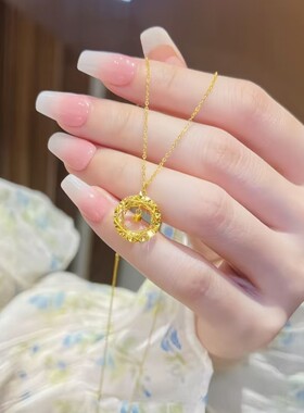 新款沙金饰品莫比乌斯方块手链女轻奢高级感织梦网圆环吊坠气质