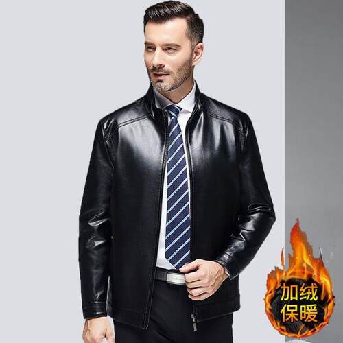 捡漏海宁真皮皮衣男士中年绵羊皮夹克爸爸装春秋外套薄款休闲立领 - 图1