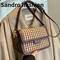 France SANDRO IFASHION comeback womens kit 2023 new 100 lap single shoulder inclined satchel leather pet bag