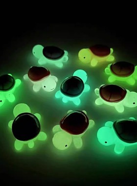 夜光小乌龟迷你发光动物玩偶公仔盲袋微景观鱼缸摆件微缩玩具盲盒