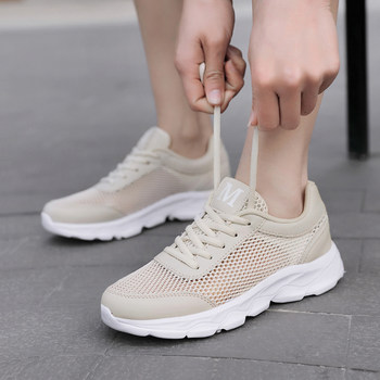 ເກີບກິລາ Huaqiang Huali ຂອງແມ່ຍິງ 2024 Summer Versatile Single Mesh Shoes Hollow Breathable Student Soft Sole Running Shoes