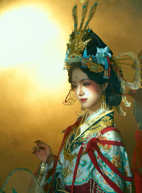 【霜翎阁】壁画神仙衍生晚唐五代复原同款汉服套装配发饰品双鬟髻