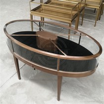 Jewelry Show Cabinet Cloakroom Mid Island Cabinet New Round Jewelry Cabinet Set As Ornament Exhibition Cabinet Jade Emerald Counter