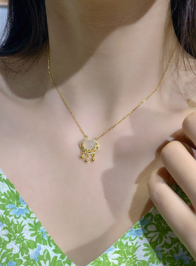 情人节礼物祥云如意平安锁纯银长命锁项链女轻奢小众吊坠创意饰品