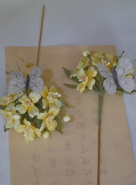 木生手作 烫花簪子盘发古风汉服头饰中国风古装配饰清新簪花发饰