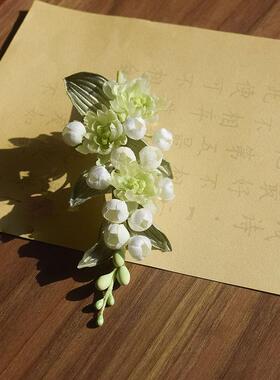 木生原创 烫花铃兰古风头饰发夹盘发边夹汉服发饰古装超仙搭佩饰
