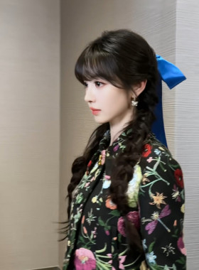田曦薇同款甜美蓝色蝴蝶结发饰
