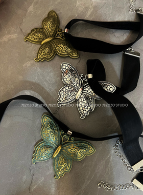 做旧大号蝴蝶夸张颈饰