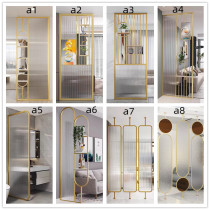 Light extravagant stainless steel iron art Changhong glass screen partition living room entry modern minimalist Hyun Guan Guan Wash Terrace Customised