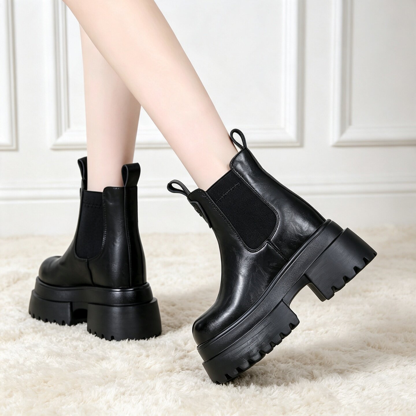 10CM thick sole inner heightening Chelsea boots for women short boots for women