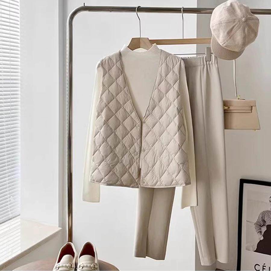 大衣伴侣内搭打底内胆V领马夹短款轻薄菱格羽绒棉马甲背心女~捡漏,淘宝优惠券,粉丝福利购,淘宝优惠卷