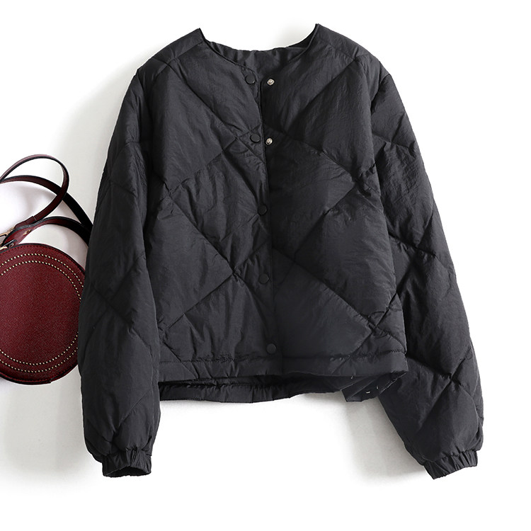 清仓外贸~高级白 日系菱格短款羽绒棉服女冬季保暖面包服百搭外套,淘宝优惠券,粉丝福利购,淘宝优惠卷