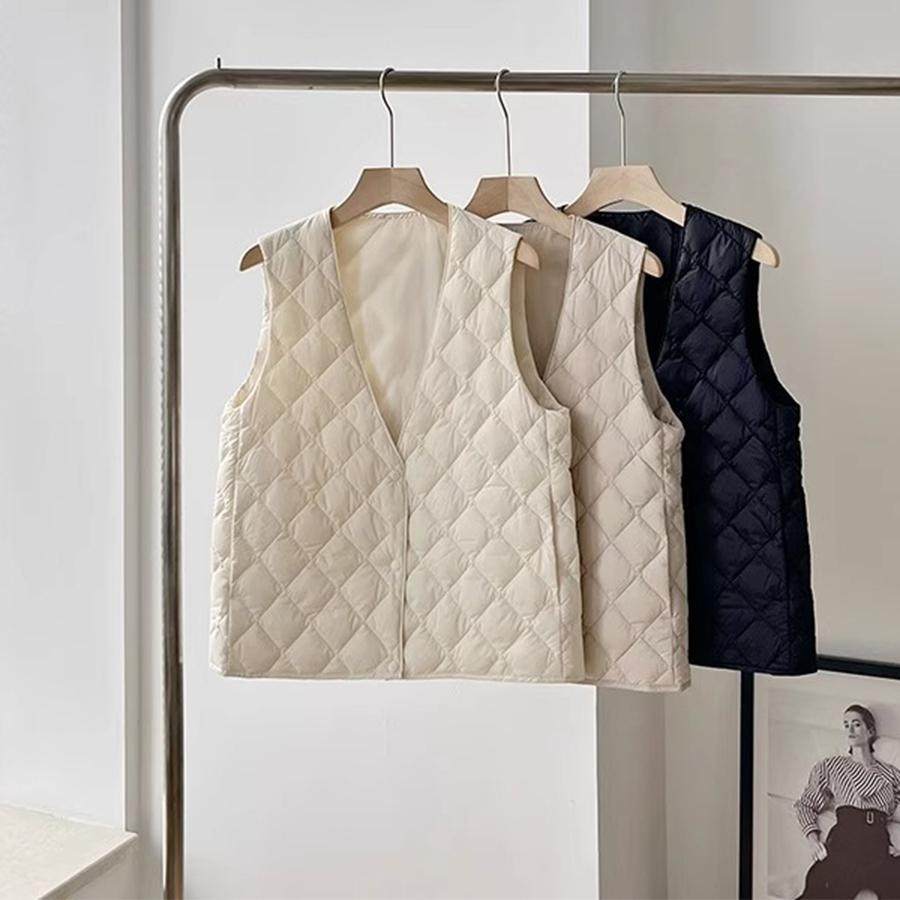 大衣伴侣内搭打底内胆V领马夹短款轻薄菱格羽绒棉马甲背心女~捡漏,淘宝优惠券,粉丝福利购,淘宝优惠卷