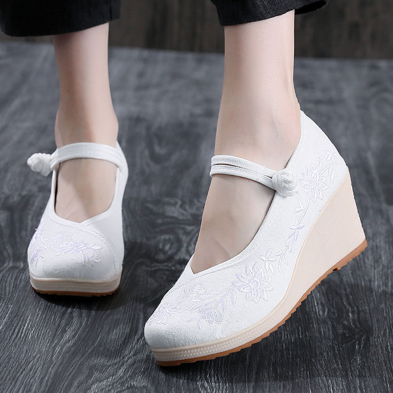禅意鞋子牛筋底复古中国风民族风高跟女绣花鞋北京布鞋旗袍汉服鞋,淘宝优惠券,粉丝福利购,淘宝优惠卷