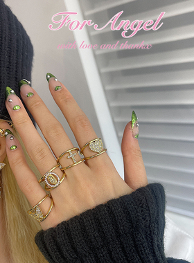 for angel自制｜4款可选！微镶锆石十字架爱心蝴蝶开口戒指