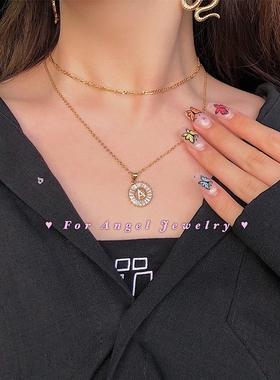 欧美925纯银镀金镂空锁骨链