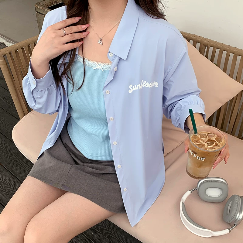 [YUZI鱼子上衣凉感防晒衬衫外套大码女装微胖mm显瘦遮肉200斤透气]