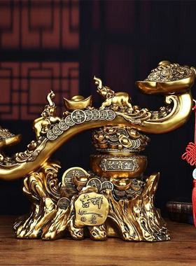 如意摆件招财大象一对聚宝盆家居酒柜客厅办公室装饰乔迁新居礼品