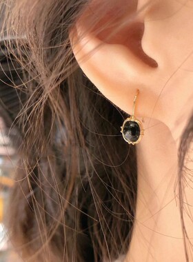 长方形黑玛瑙纯银女做旧项链