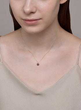 六角楼戒指纯银石榴石