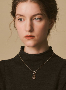 古典画框项链多宝石纯银女