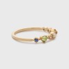 Seven colorful gemstones 925 silver gold-plated ring