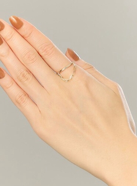 女纯银日系链条流苏双层戒指