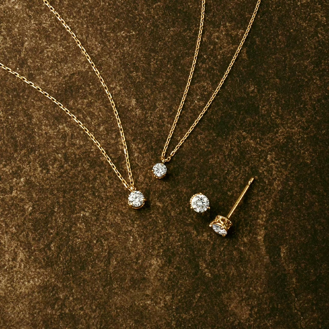 日系轻奢agete 经典奢华 单颗璀璨 三爪皇冠 莫桑钻 纯银项链耳钉 - 图2