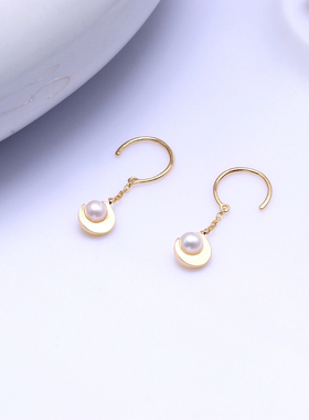 暮光月亮项链纯银女淡水珍珠