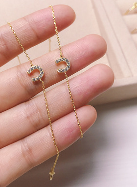 幸运马蹄纯银日系锆石女