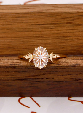 女纯银日系星光水晶戒指