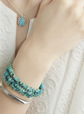 日系男女情侣足银古董手镯