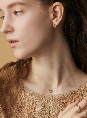 纯银锆石女扇形项链维多利亚