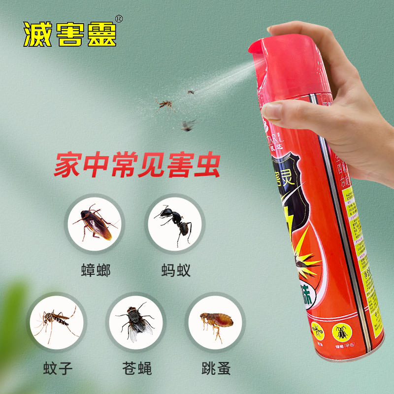 灭害灵杀虫剂家用喷雾蚂蚁苍蝇蟑螂室内杀虫气雾剂550ml*2 - 图1