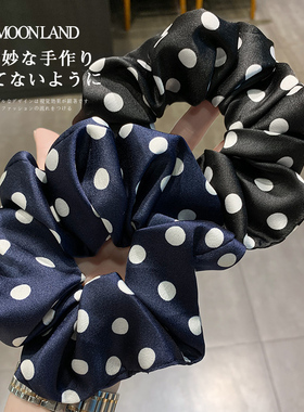 新款韩国波点缎面大肠发圈发绳女
