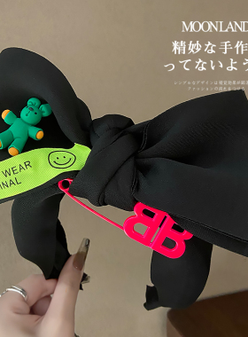 韩版少女卡通立体大蝴蝶结发箍女高级感洋气时尚高颅顶显脸小发捆