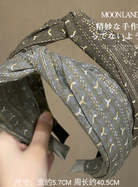 新款洋气时尚布艺打结金属发箍女