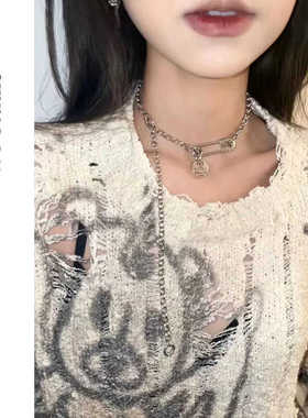 高品质土星大别针项链毛衣链男女