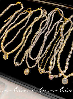 超仙气时尚简约复古串珠珍珠项链