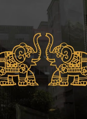 中国风个性创意玻璃门装饰贴纸